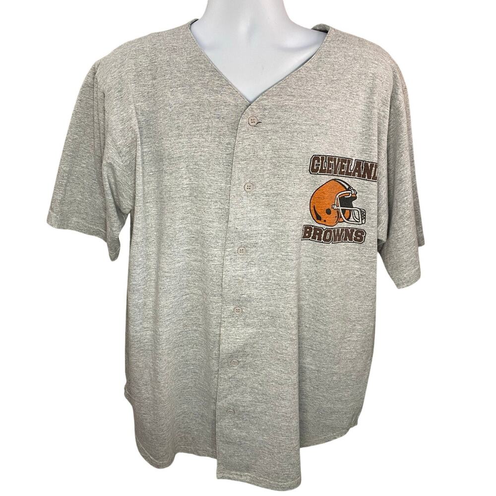 VINTAGE Cleveland Browns Button-Up Shirt XL on Vintage WWF tag